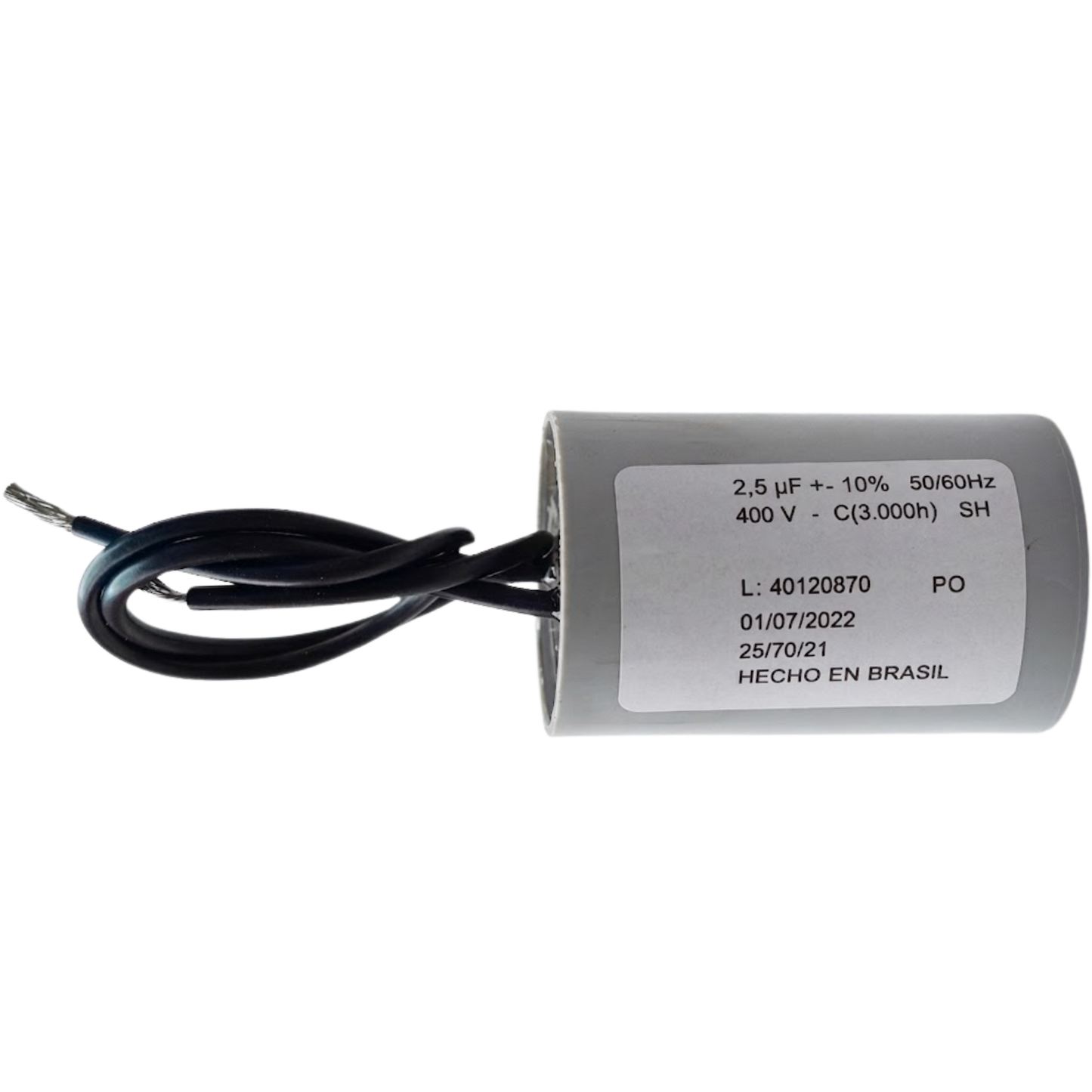 Capacitor De Partida 2,5uF 400V 27x47mm (2Fios)