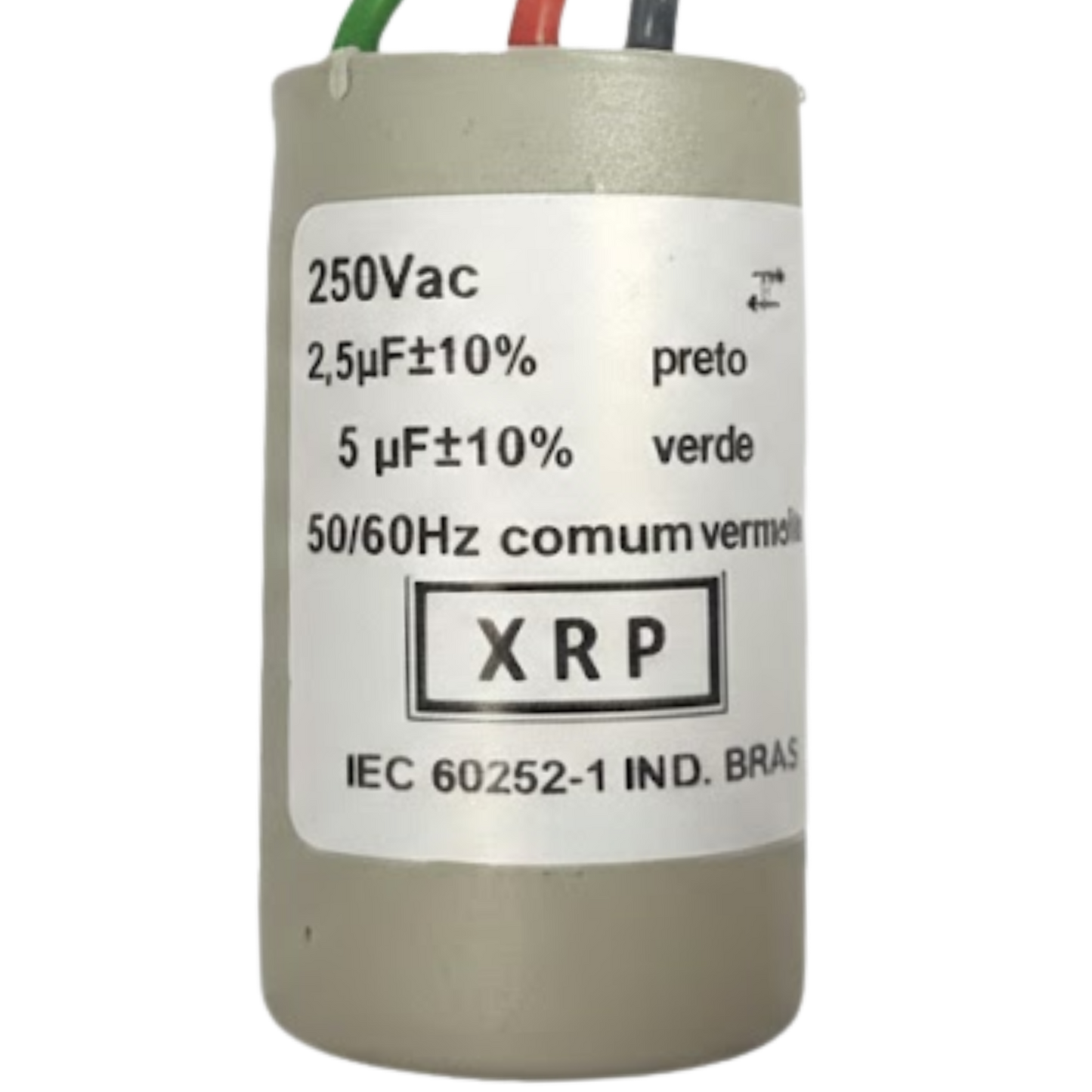 Capacitor De Partida 2,5uF+5uF 250 27x47mm (3Fios)