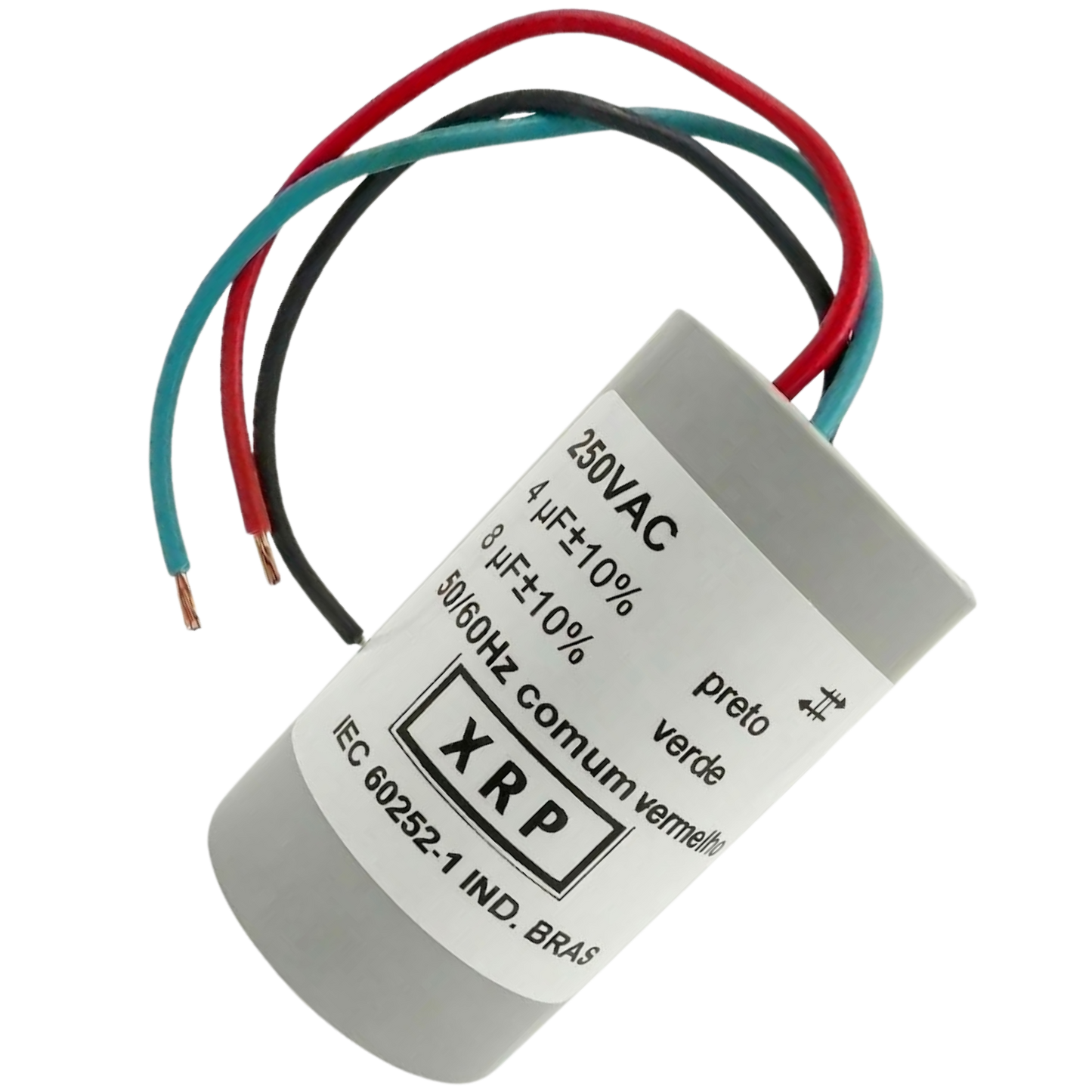 Capacitor De Partida 4uF+8uF 250V 27x47mm (3Fios)
