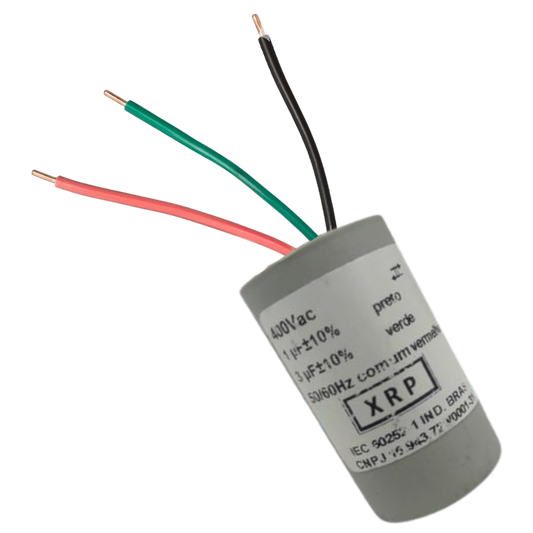 Capacitor De Partida 1uF+3uF 400V 27x47mm (3Fios)