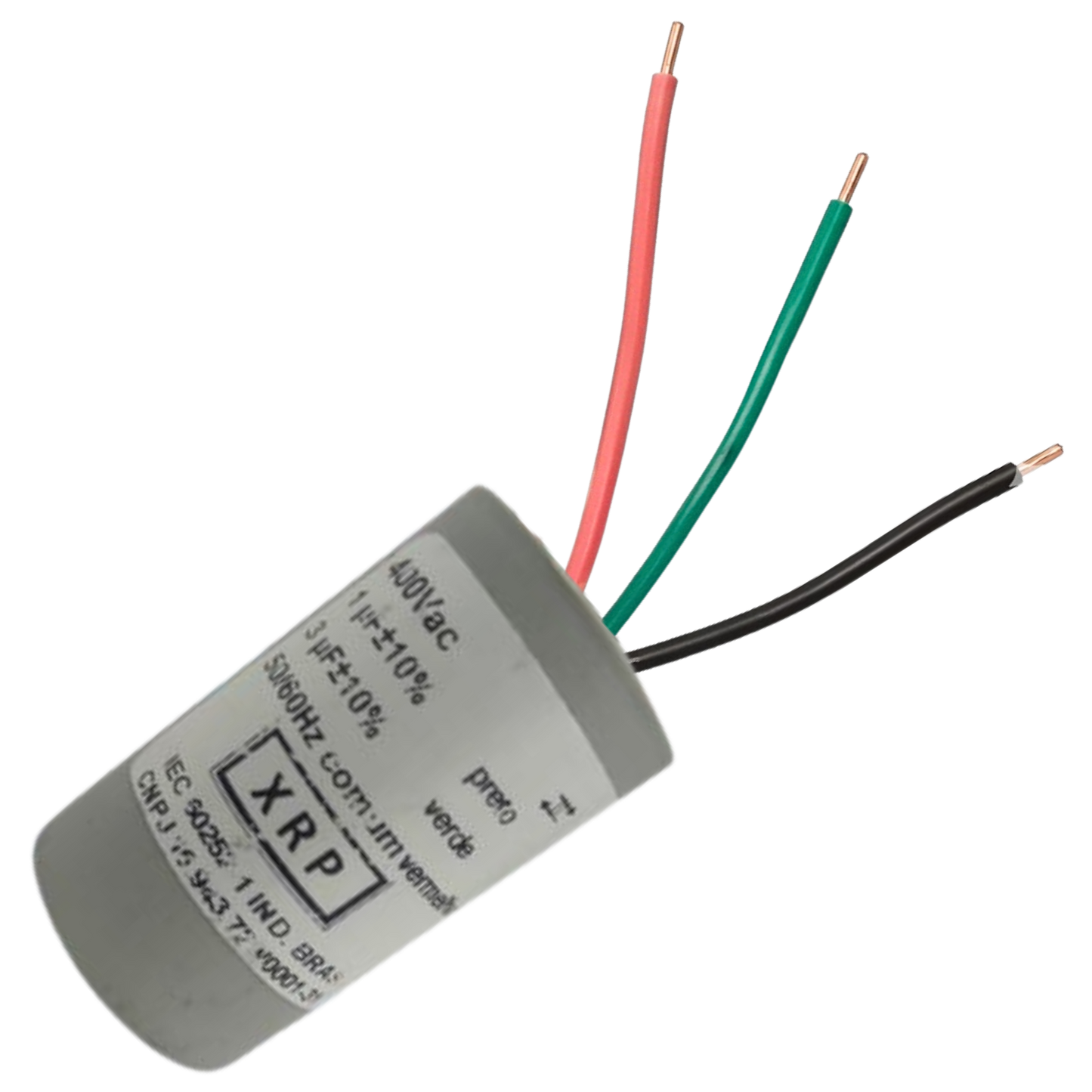 Capacitor De Partida 1uF+3uF 400V 27x47mm (3Fios)