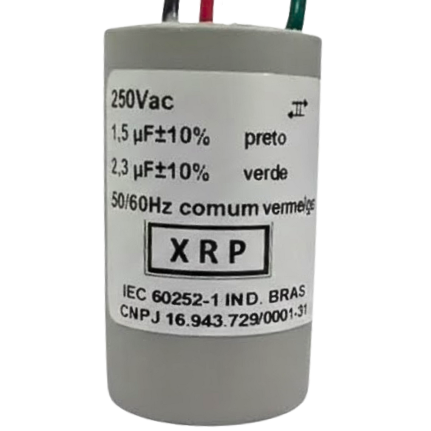 Capacitor De Partida 1,5uF+2,3uF 250V 29x49mm (3Fios)
