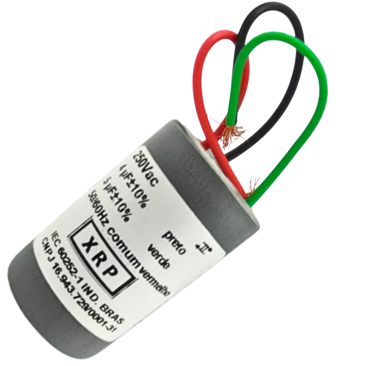 Capacitor De Partida 4uF+5uF 250V 30x47mm (3Fios)