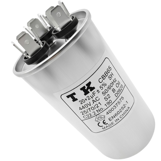 Capacitor De Partida 20uF+2uF 440V 50x90mm (Fast-on)