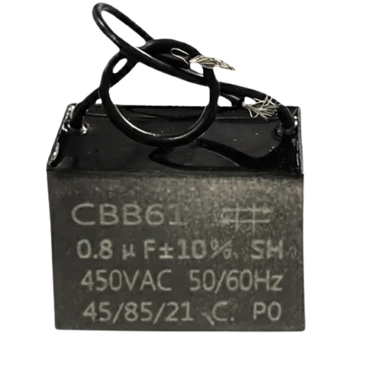 Capacitor De Partida CBB61 0,8uF 450V (2Fios)