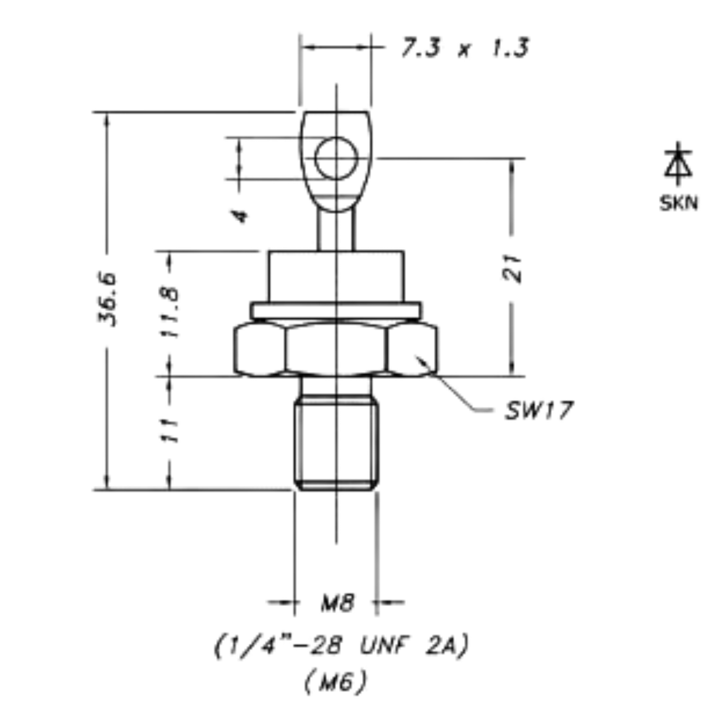 Diodo De Rosca SKN71/04 400V 70A