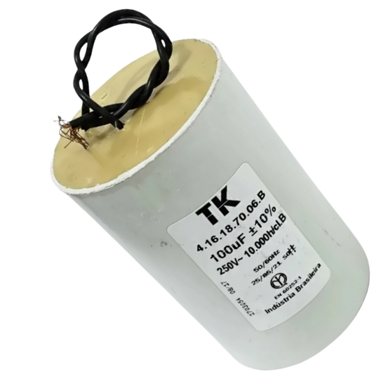 Capacitor De Partida 100uF 250V 60x120mm (2Fios)