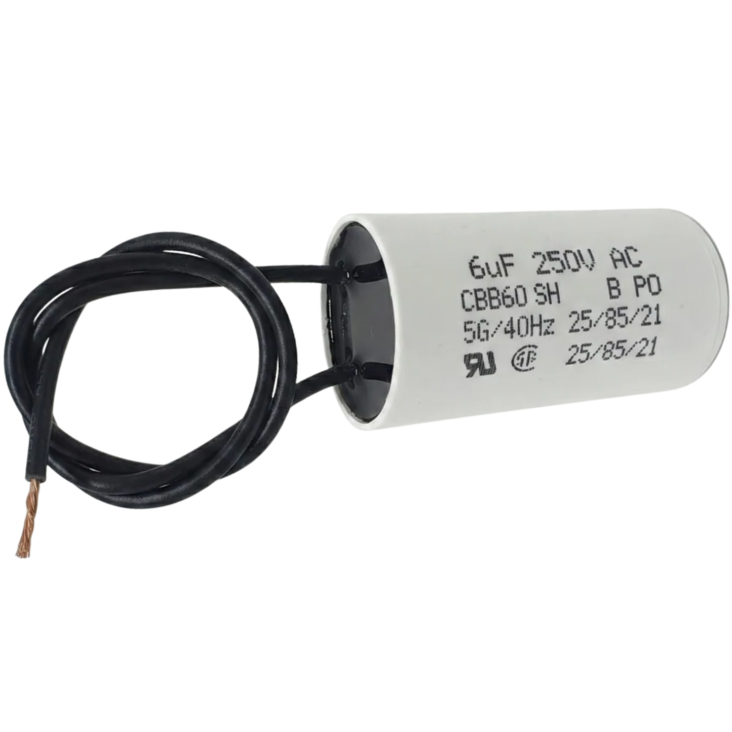 Capacitor De Partida 6uF 250V 27x50mm (2Fios)