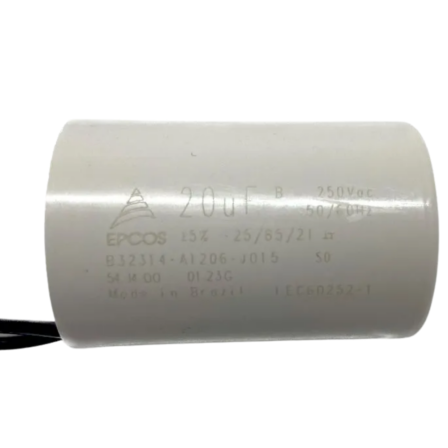 Capacitor De Partida 20uF 250V 33x50mm (2Fios)