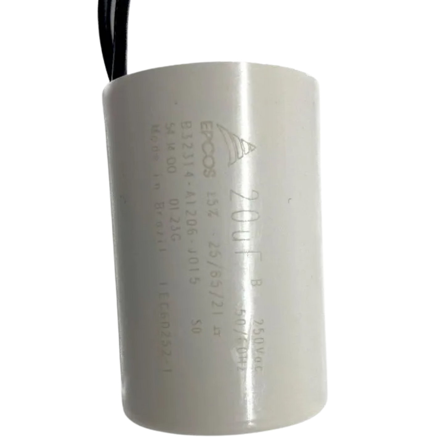 Capacitor De Partida 20uF 250V 33x50mm (2Fios)