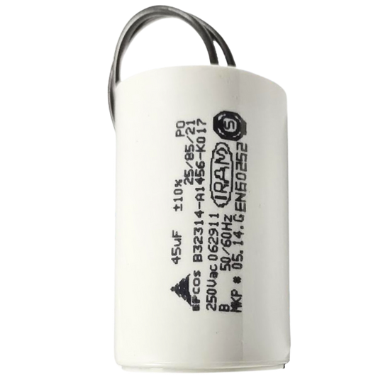 Capacitor De Partida 45uF 250V 40x62mm (2Fios)