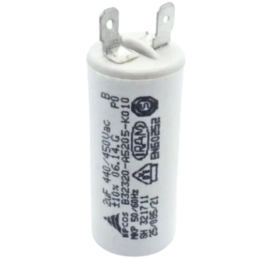 Capacitor De Partida  2uF 440/450V 31x61mm (Fast-on)