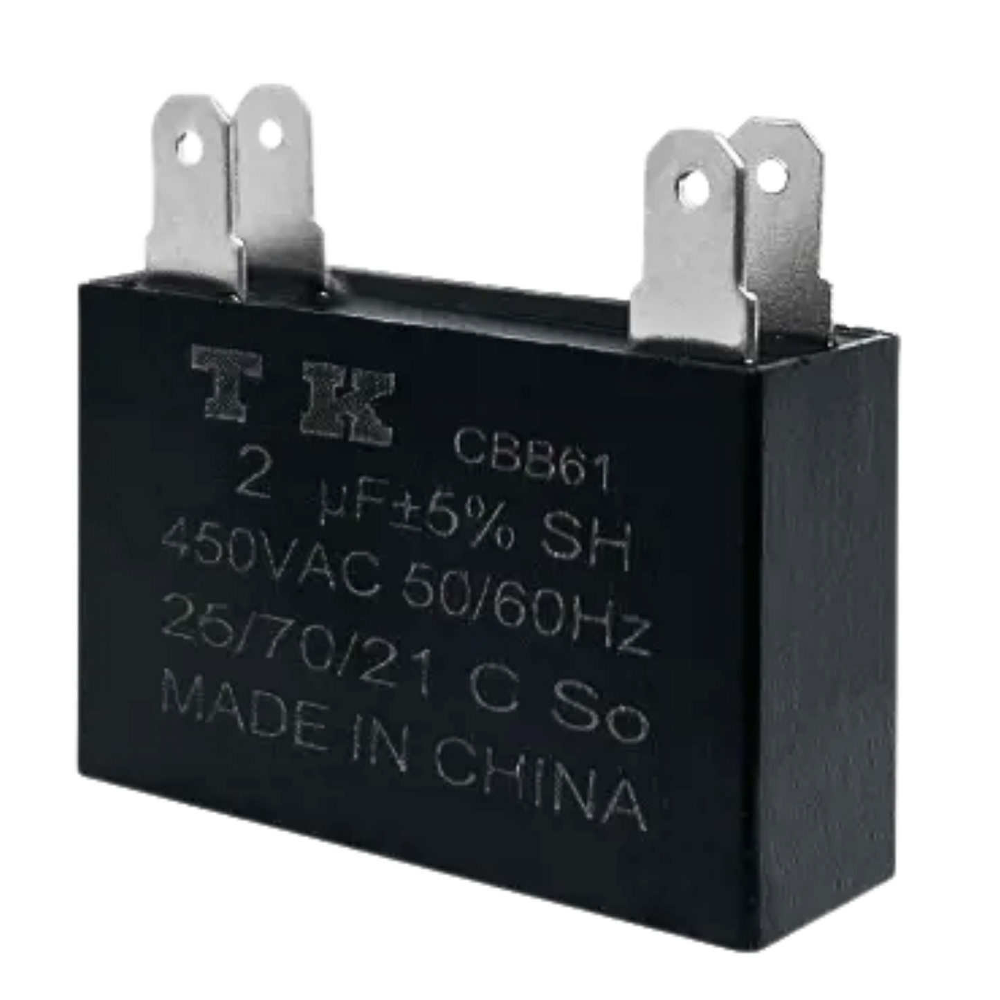 Capacitor De Partida CBB61 2uF 450V (Fast-on)