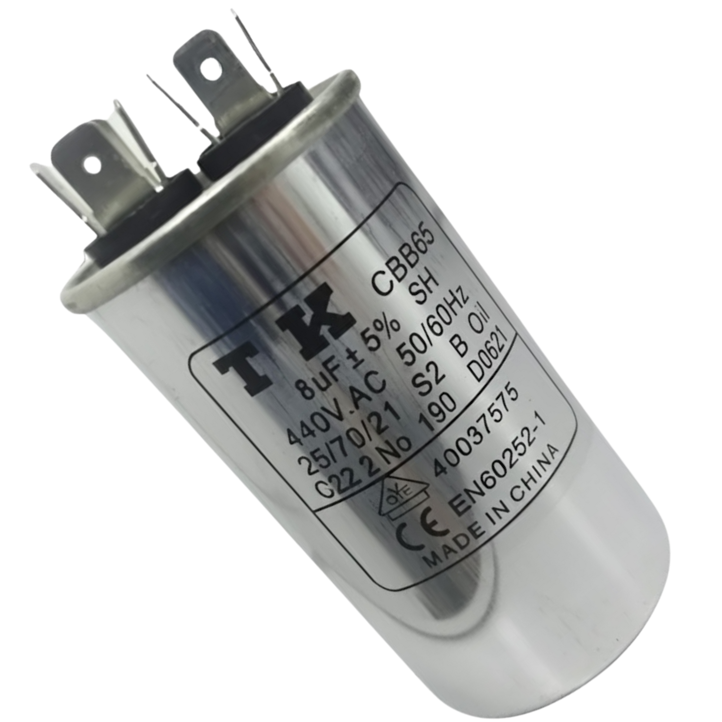 Capacitor De Partida 8uF 440V 40x70mm (Fast-on)
