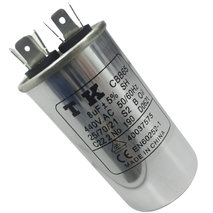 Capacitor De Partida 8uF 440V 40x70mm (Fast-on)
