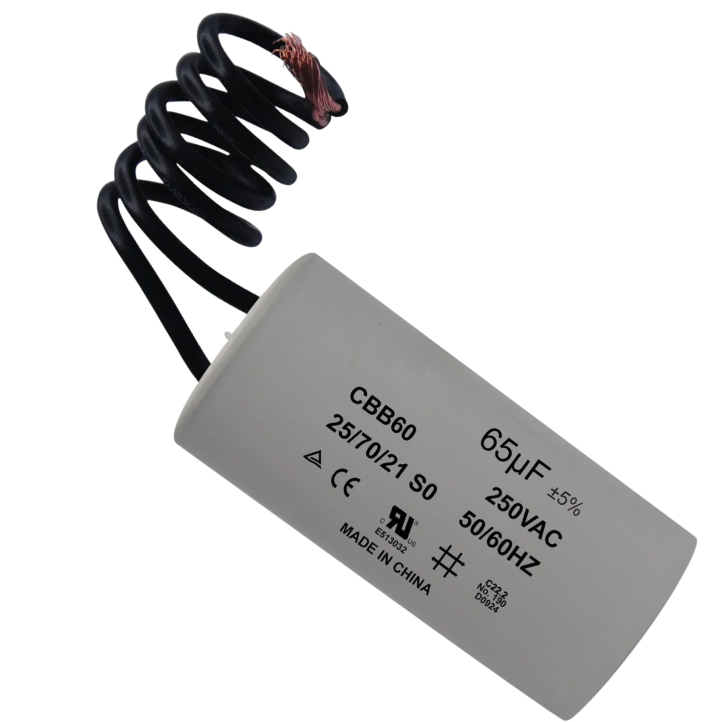 Capacitor De Partida 65uF 250V 45x85mm (2Fios)