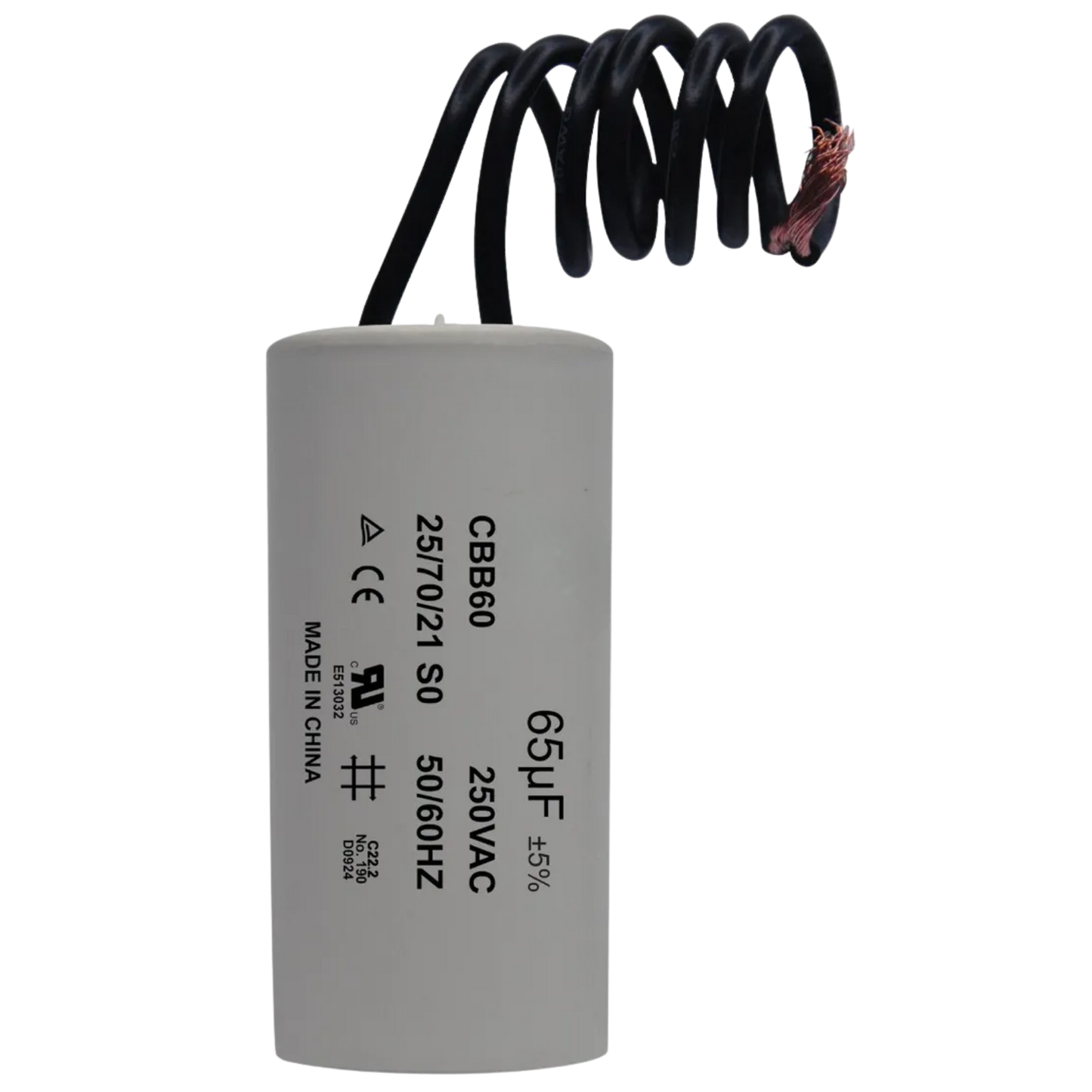 Capacitor De Partida 65uF 250V 45x85mm (2Fios)