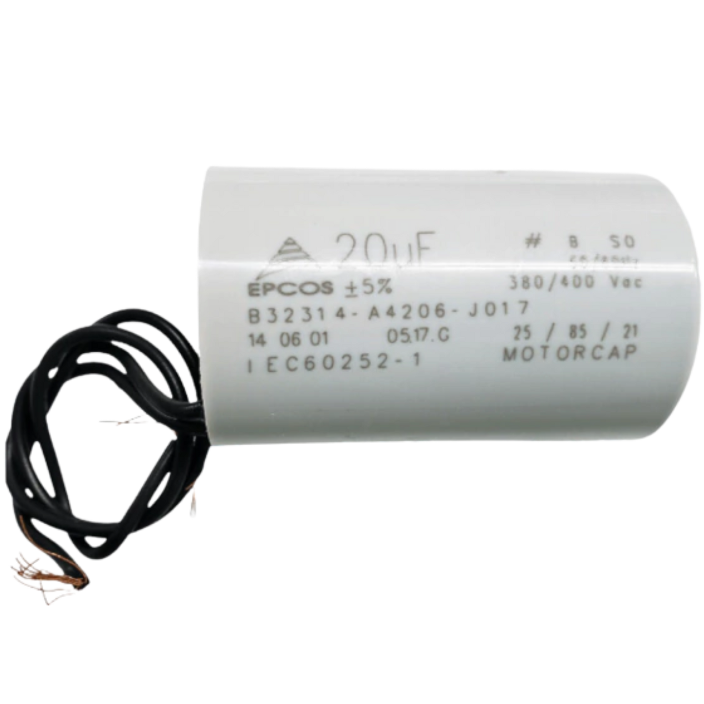 Capacitor De Partida 20uF 380/400V 40x63mm (2Fios)
