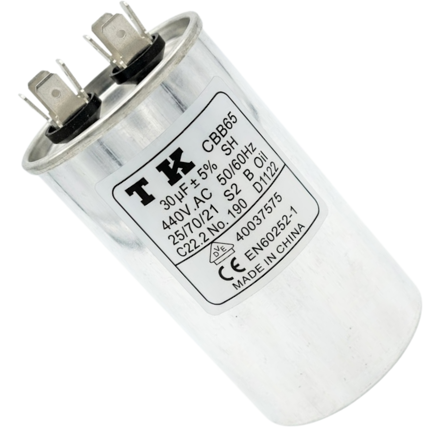Capacitor De Partida 30uF 440V 50x90mm (Fast-on)