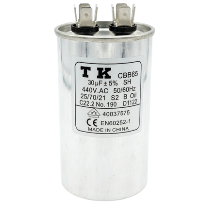 Capacitor De Partida 30uF 440V 50x90mm (Fast-on)