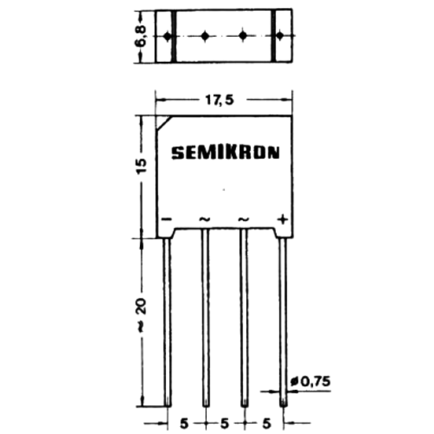 Ponte Retificadora SKB2/08 800V 2A