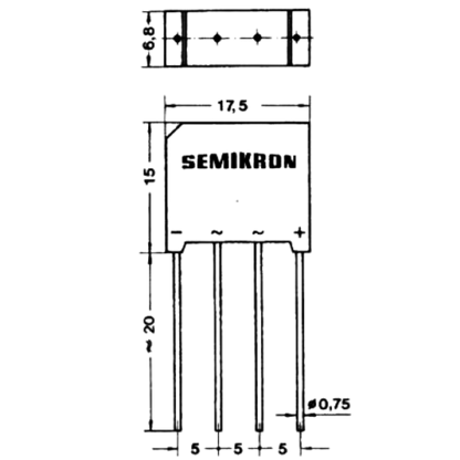Ponte Retificadora SKB2/08 800V 2A