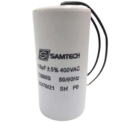 Capacitor De Partida 18uF 400V 35x70mm (2Fios)