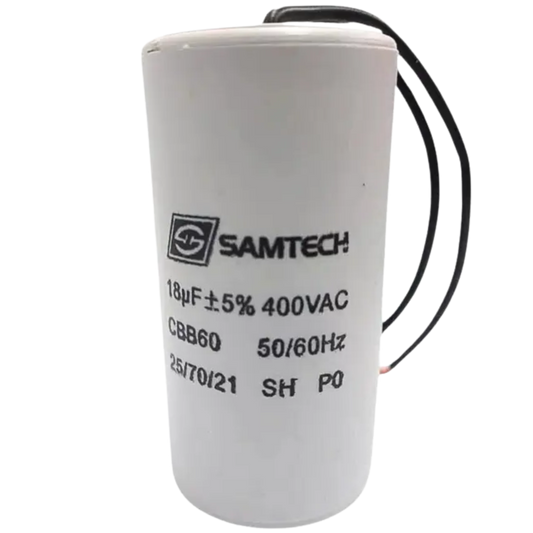 Capacitor De Partida 18uF 400V 35x70mm (2Fios)