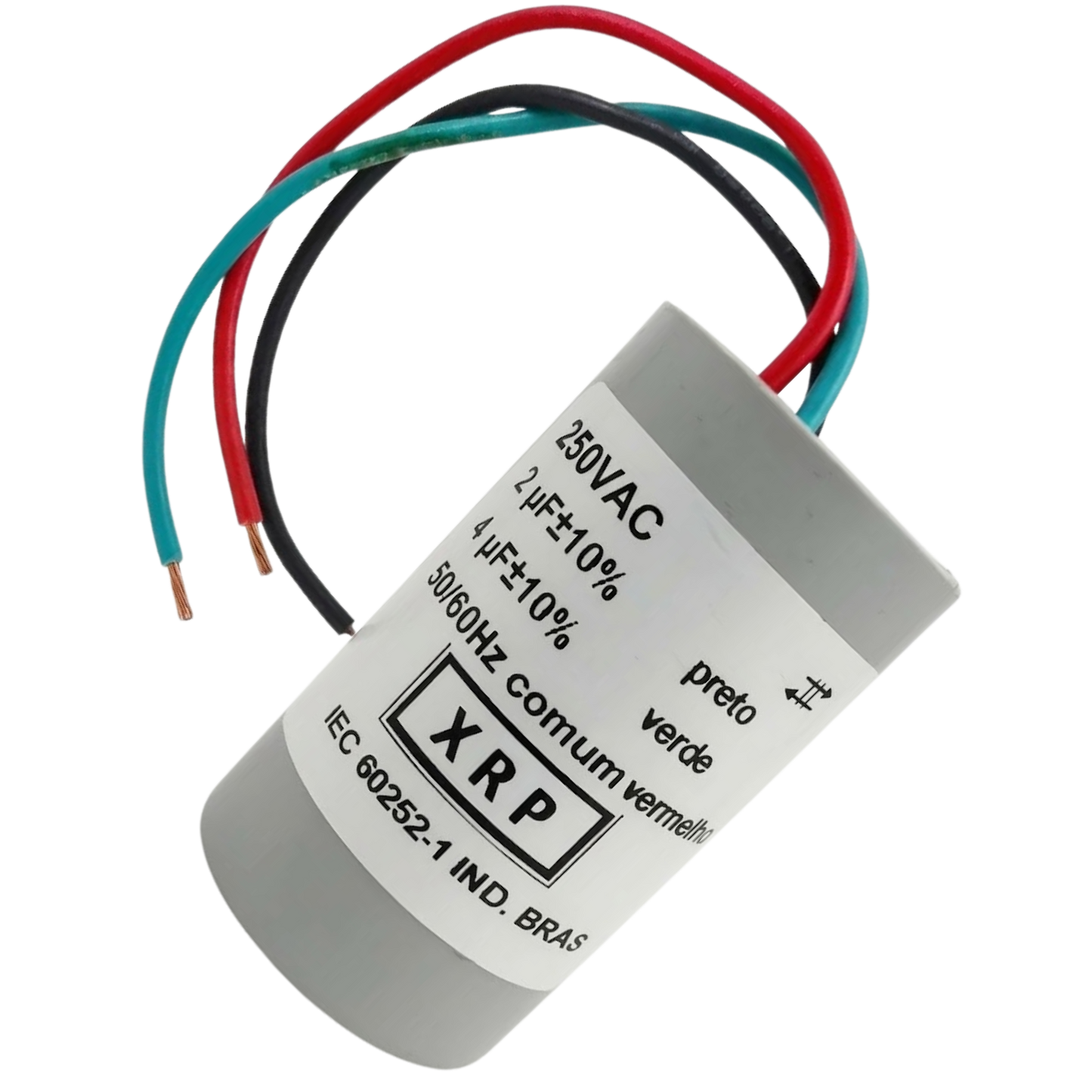 Capacitor De Partida 2uF+4uF 250V 27x50mm (3Fios)