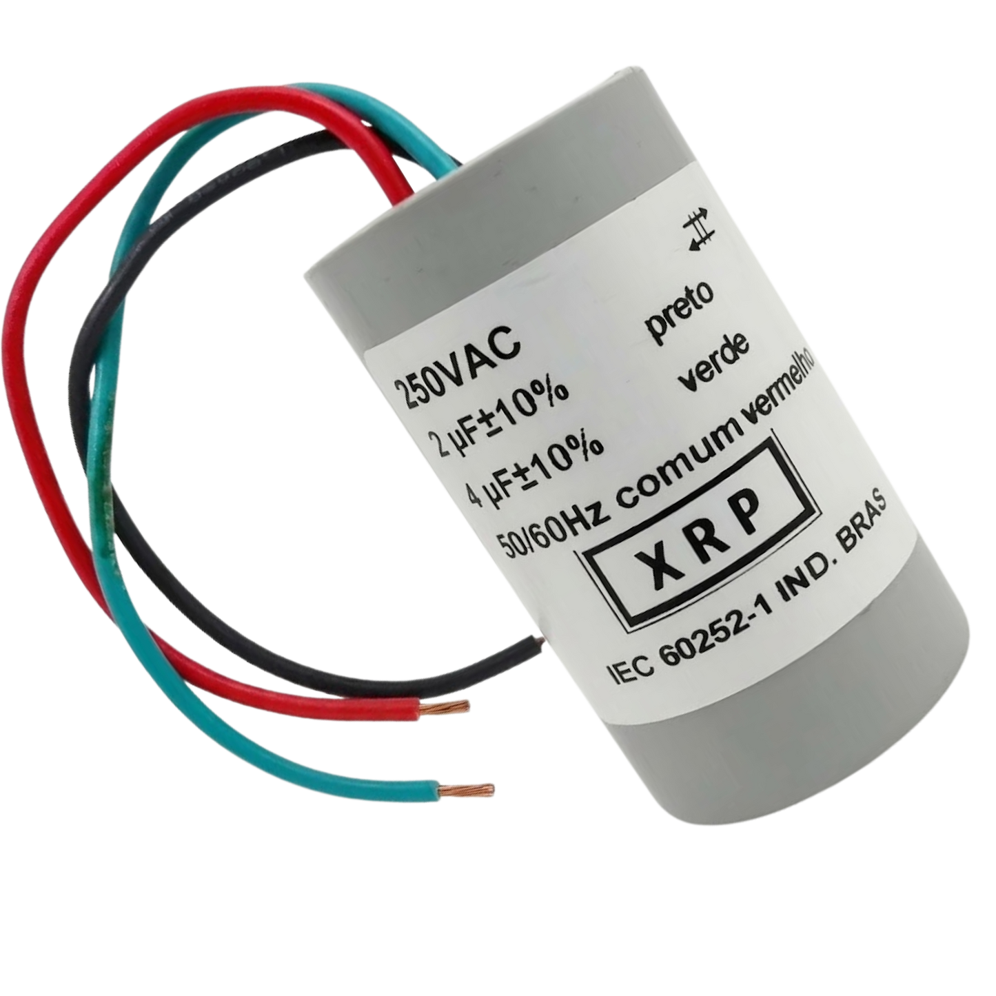 Capacitor De Partida 2uF+4uF 250V 27x50mm (3Fios)
