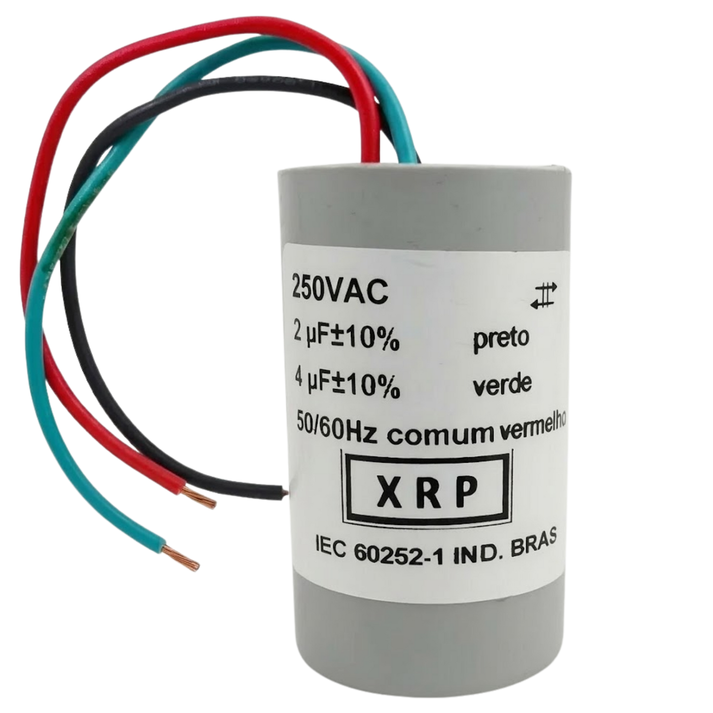 Capacitor De Partida 2uF+4uF 250V 27x50mm (3Fios)