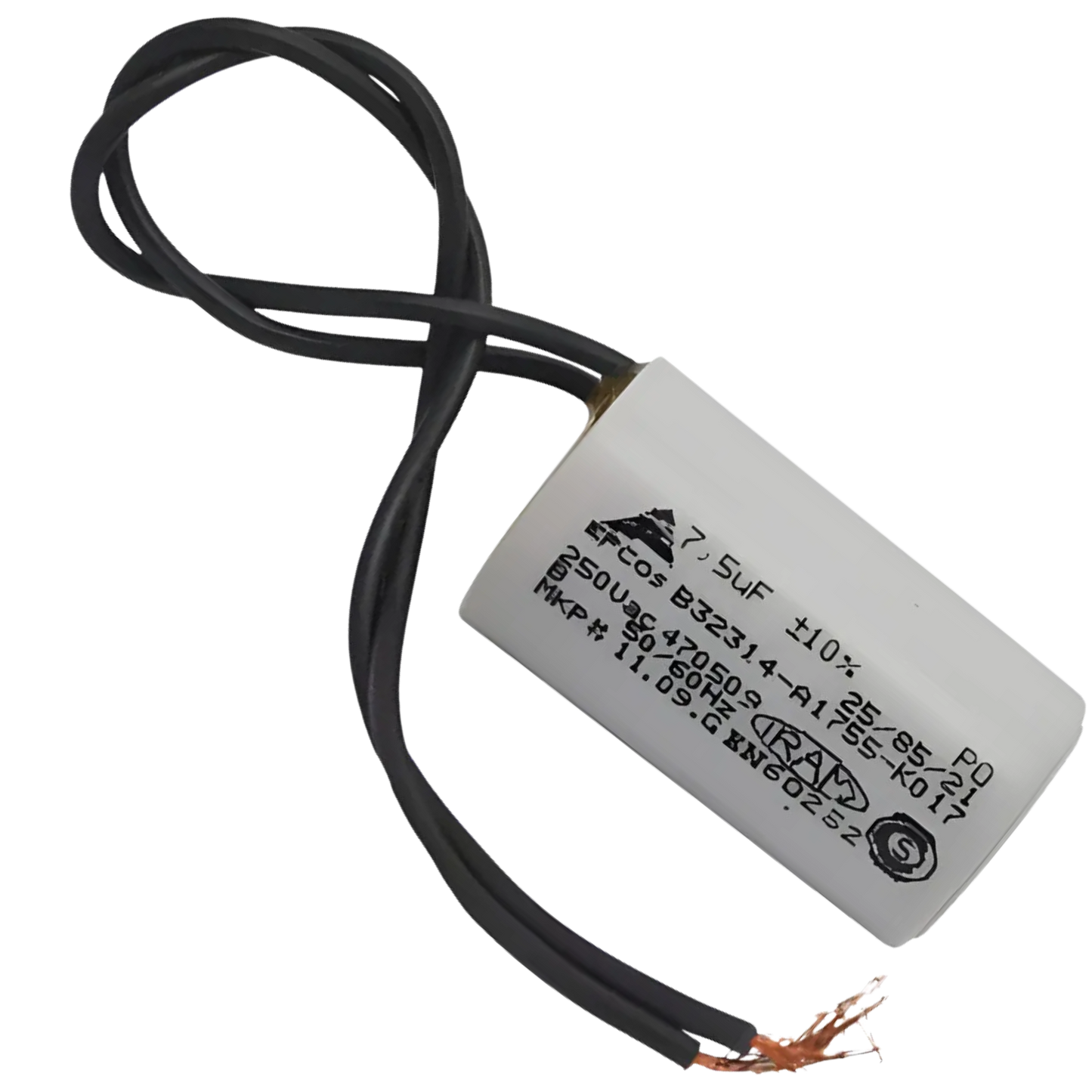 Capacitor De Partida 7,5uF 250V 25x49mm