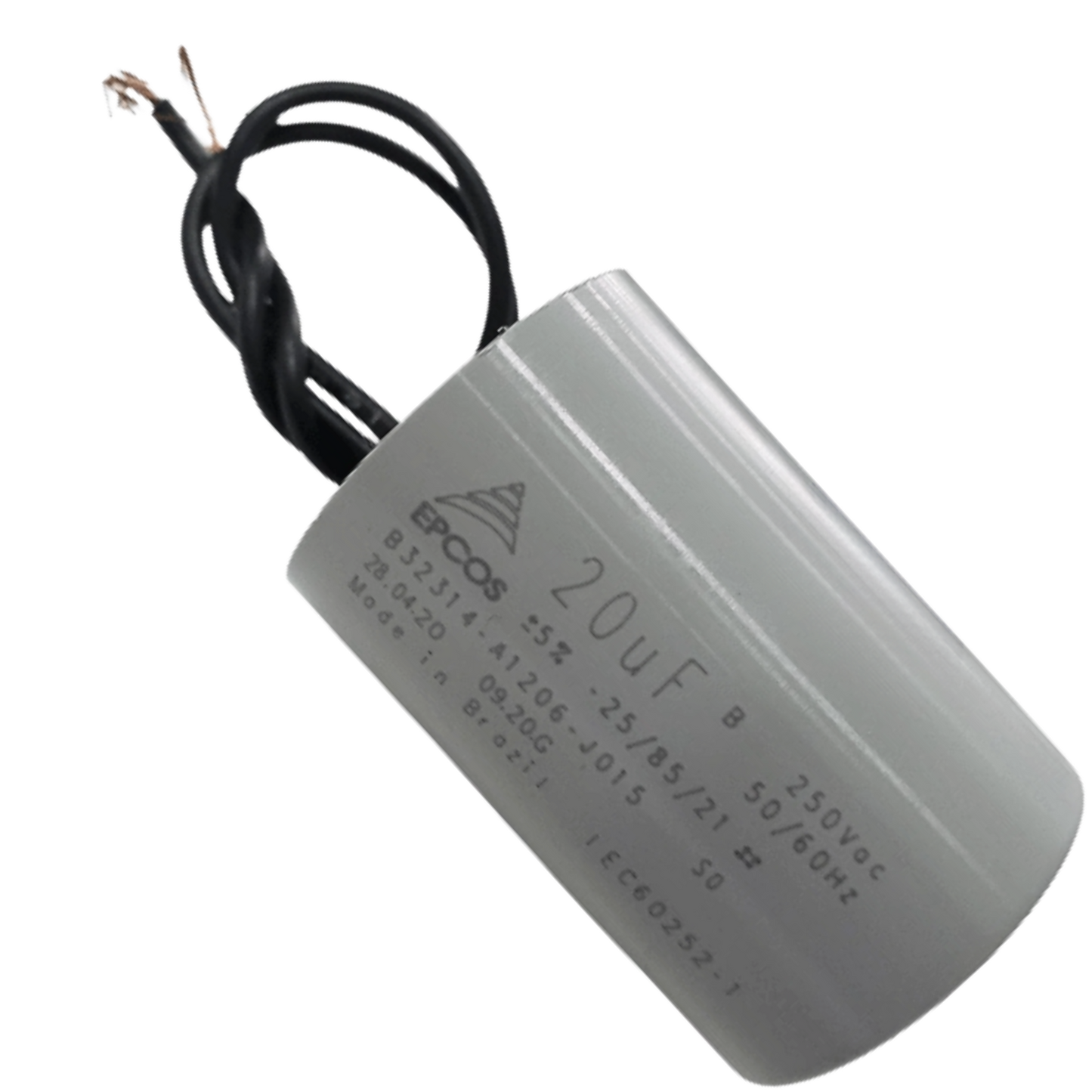 Capacitor De Partida 20uF 250V 33x50mm (2Fios)