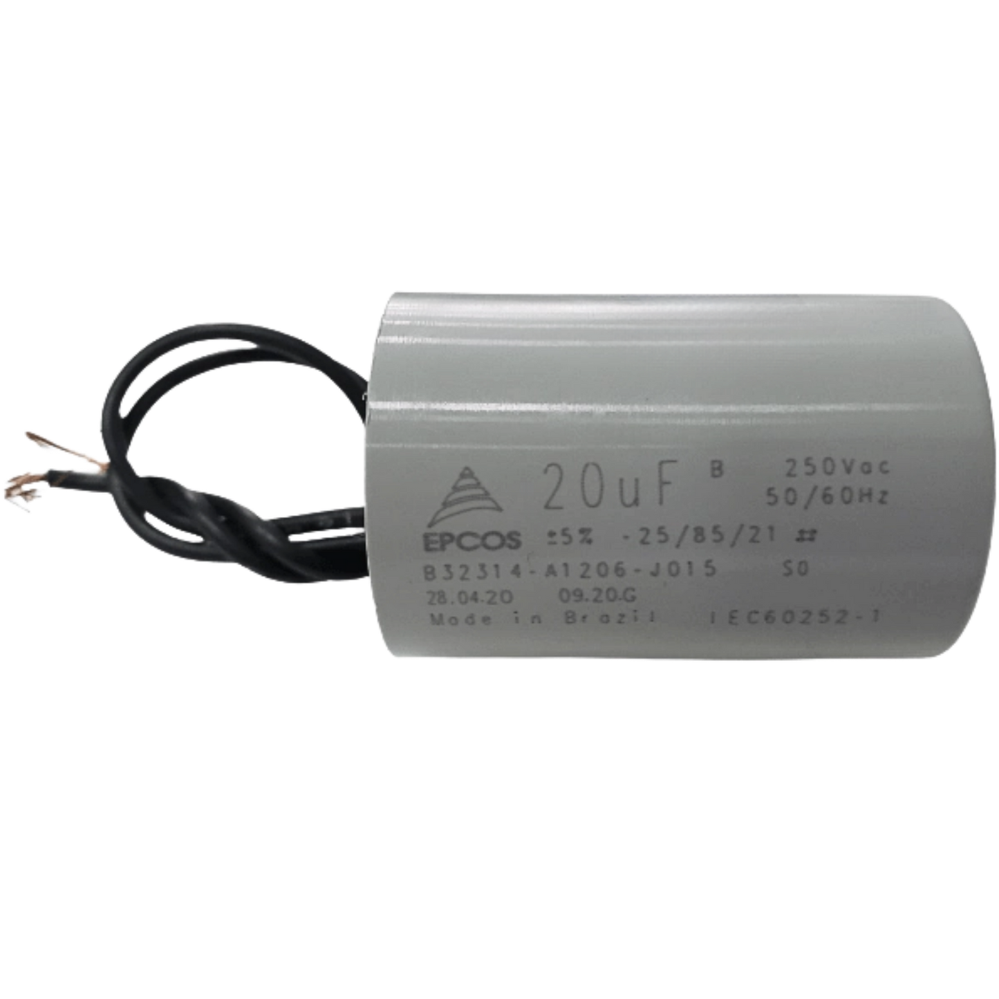 Capacitor De Partida 20uF 250V 33x50mm (2Fios)