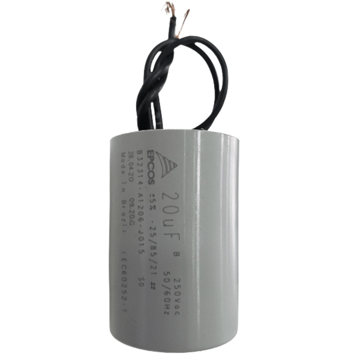 Capacitor De Partida 20uF 250V 33x50mm (2Fios)
