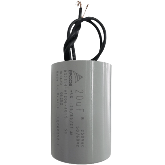 Capacitor De Partida 20uF 250V 33x50mm (2Fios)