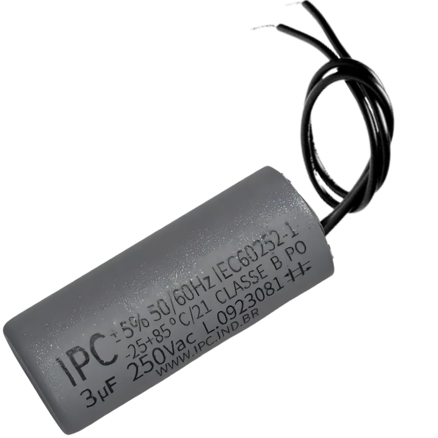 Capacitor De Partida 3uF 250V 25x47mm (2Fios)