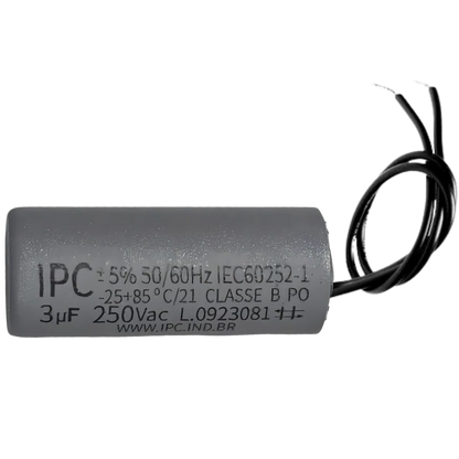 Capacitor De Partida 3uF 250V 25x47mm (2Fios)