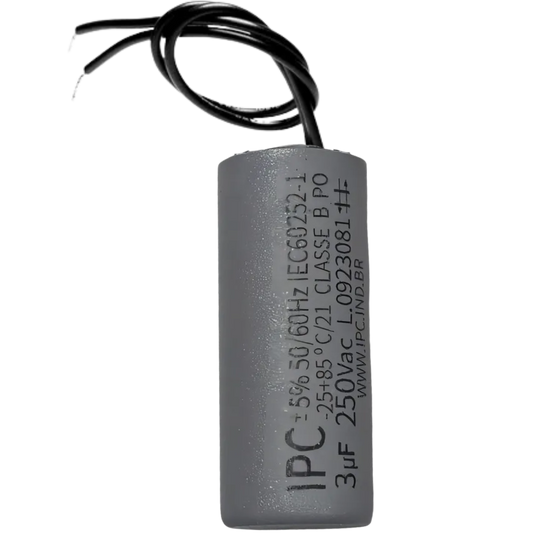 Capacitor De Partida 3uF 250V 25x47mm (2Fios)