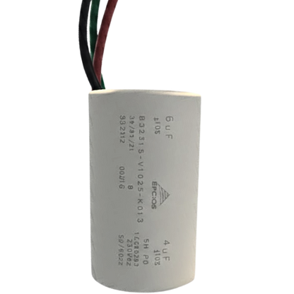 Capacitor De Partida 6uF+4uF 250V 30x48mm (3Fios)