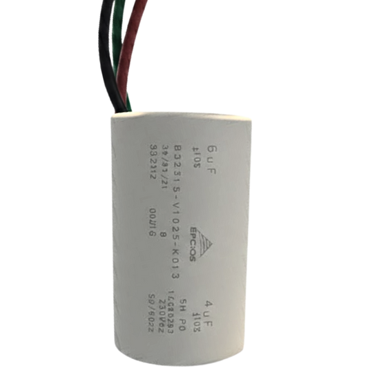 Capacitor De Partida 6uF+4uF 250V 30x48mm (3Fios)
