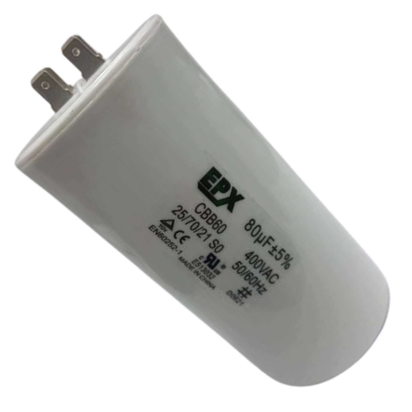 Capacitor De Partida 80uF 400V 60x120mm (Fast-on)