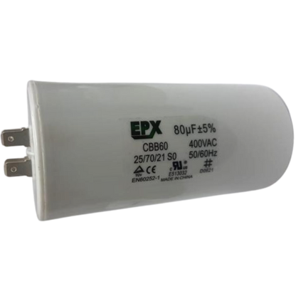 Capacitor De Partida 80uF 400V 60x120mm (Fast-on)