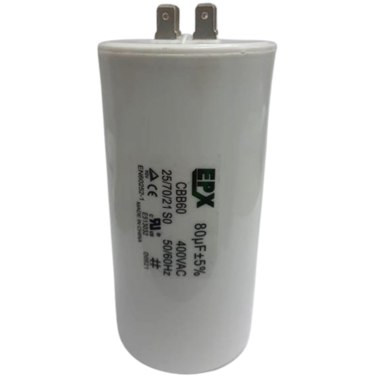 Capacitor De Partida 80uF 400V 60x120mm (Fast-on)
