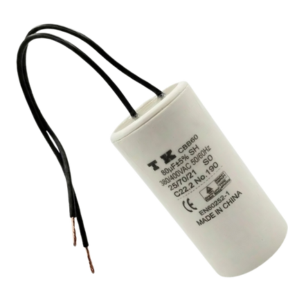 Capacitor De Partida 80uF 380/400V 60x120mm (2Fios)