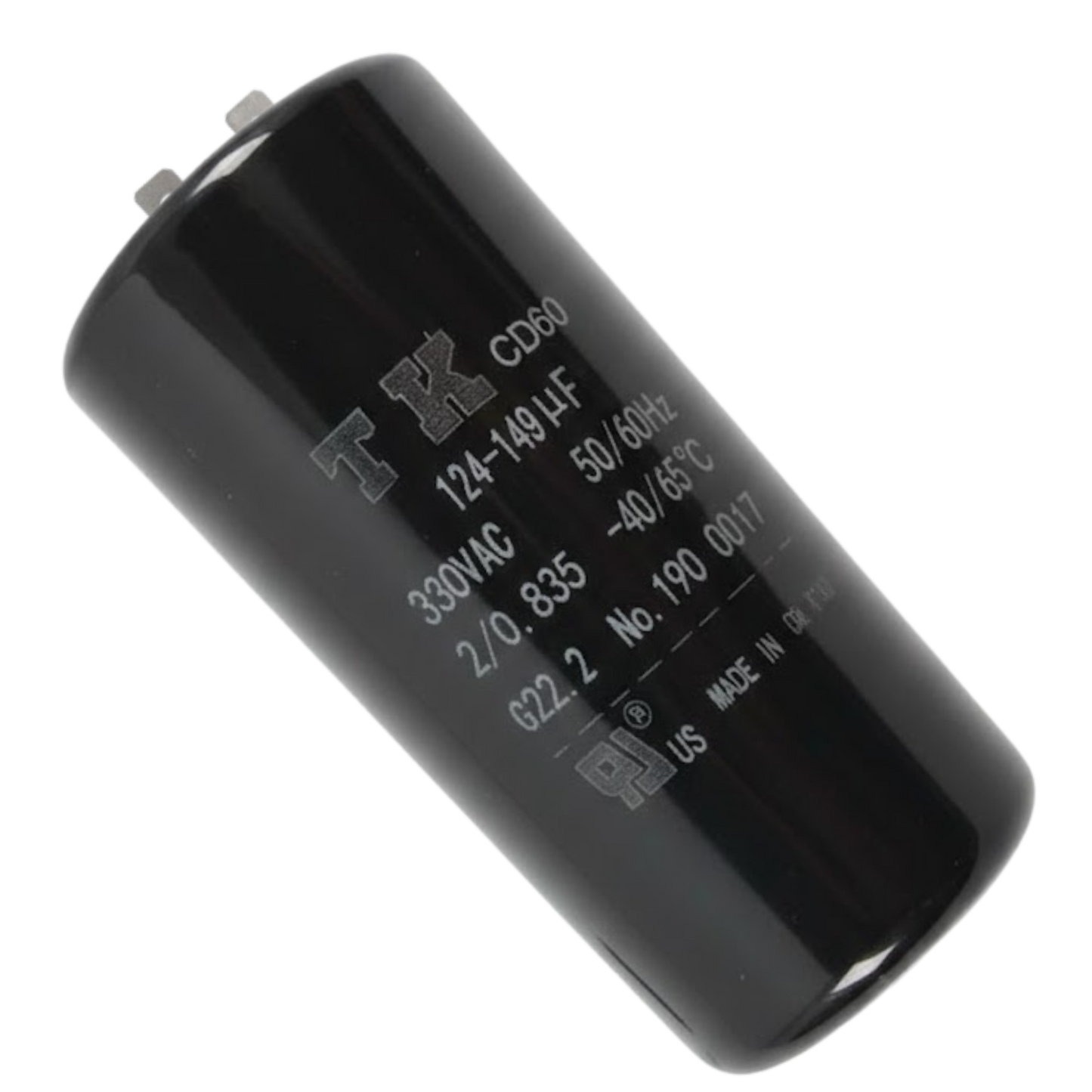 Capacitor De Partida 124uF-149uF 330V 46x86mm (Fast-on)