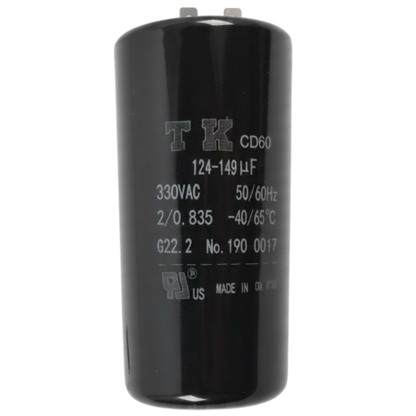 Capacitor De Partida 124uF-149uF 330V 46x86mm (Fast-on)