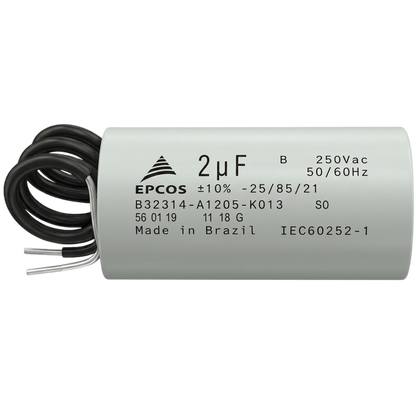 Capacitor De Partida 2uF 250V 25x41mm (2Fios)