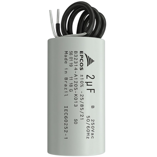 Capacitor De Partida 2uF 250V 25x41mm (2Fios)