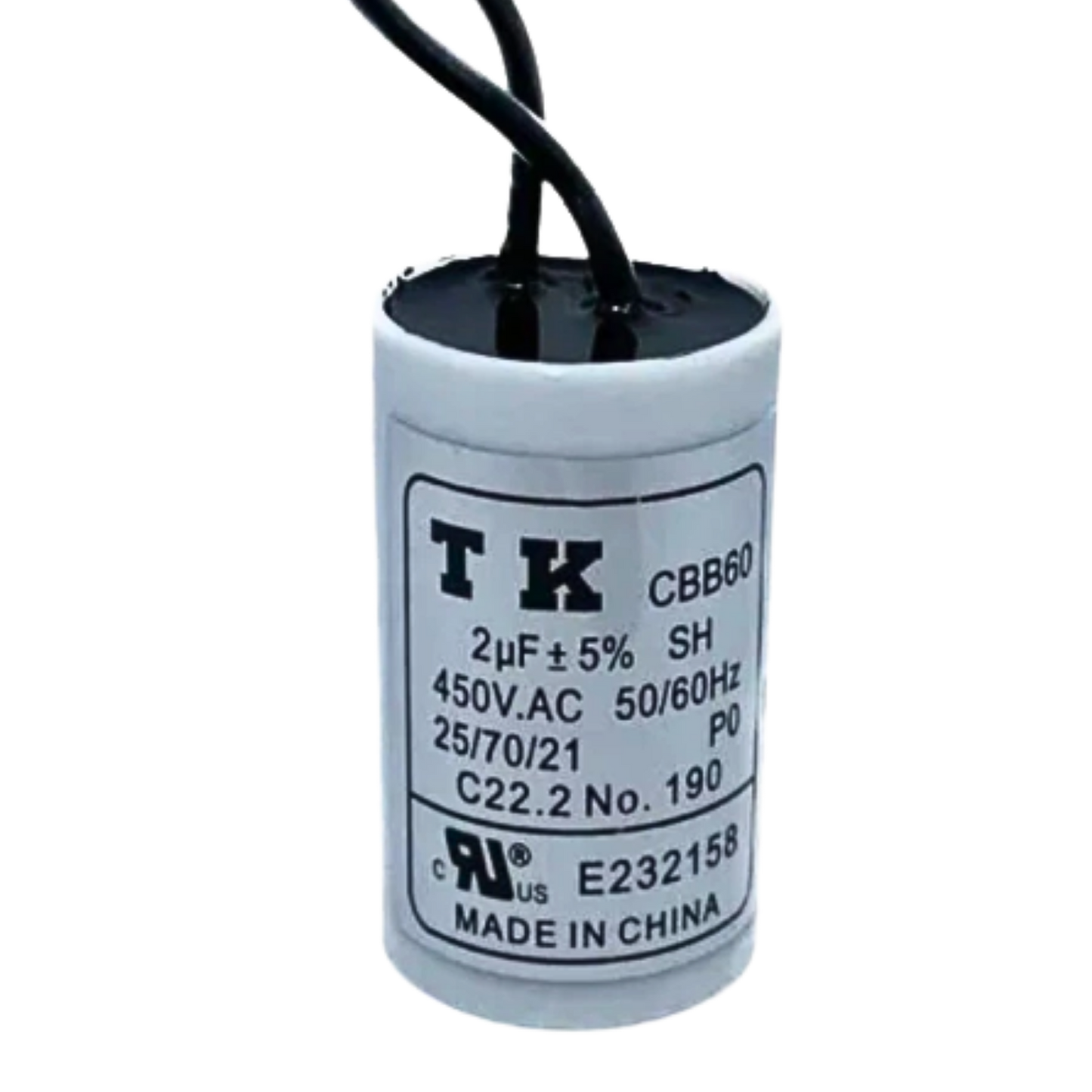 Capacitor De Partida 2uF 450V 25X45mm (2Fios)
